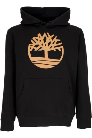 Timberland Sweathshirts & Hoodies, Herre, Sort, S, Bomuld, Tree Logo Hættetrøje Sort Hvede