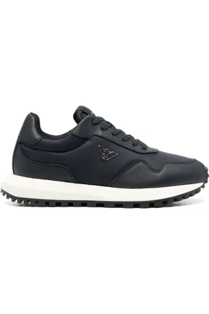 Emporio Armani Sko, Herre, Blå, 45 EU, Nylon, Casual Sneakers