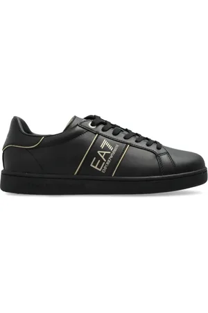 EA7 Sko, Herre, Sort, 40 EU, Uld, Low-Profile Sorte Sneakers