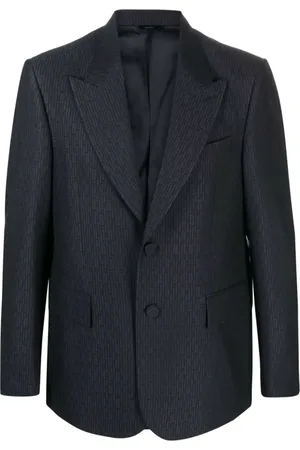 Fendi Jakke, Herre, Blå, L, Uld, Blå Uldjakke Sofistikeret Design