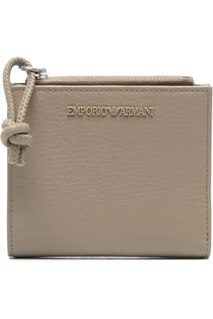 Emporio Armani Tilbehør, Herre, Grå, ONE SIZE, Læder, Læderkortholder