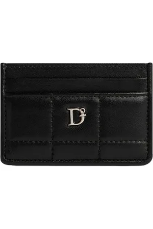 Dsquared2 Tilbehør, Dame, Sort, ONE SIZE, Uld, Quilted Stud Card Holder