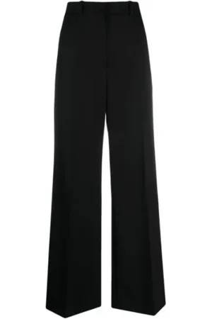Lanvin Bukser, Dame, Sort, M, Bomuld, Wide-Leg Skræddersyede Bukser