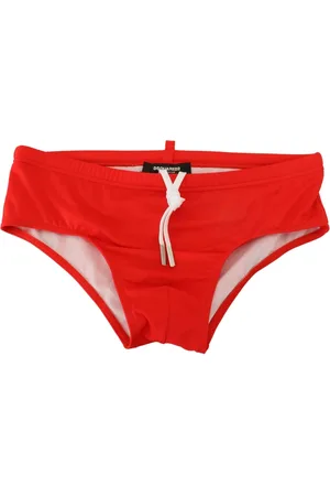 Dsquared2 Badetøj, Herre, Rød, M, Uld, Rød Sort Icon Print Badeshorts