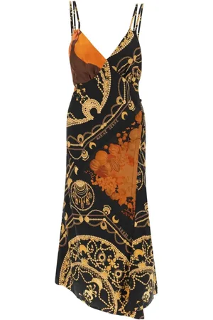 Marine Serre Kjole, Dame, Flerfarvet, M, Uld, Trykt Silk Midi Kjole