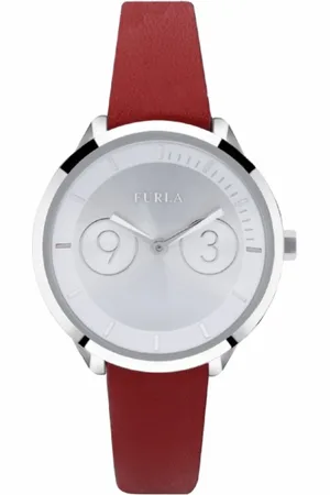 Furla Tilbehør, Dame, Grå, ONE SIZE, Læder, Rustfrit stål dameur sølv læder