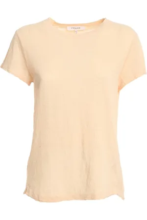 Frame Top, Dame, Lyserød, XS, Linned, Easy True Linen T-Shirt