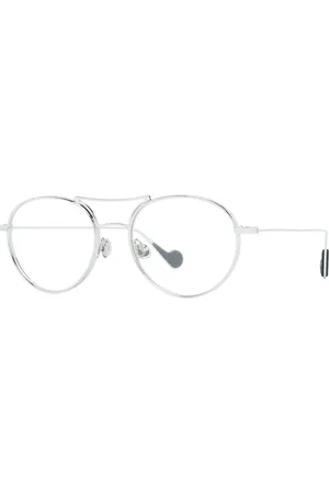 Moncler Tilbehør, unisex, Grå, ONE SIZE, Uld, Gule Linser Runde Metal Solbriller