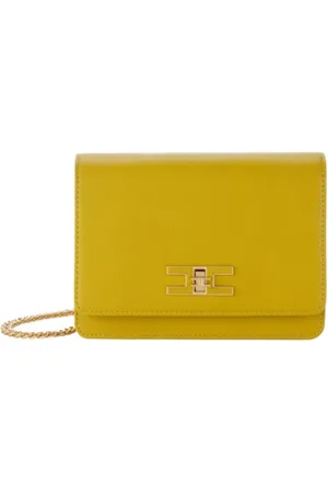 Elisabetta Franchi Taske, Dame, Gul, ONE SIZE, Uld, Lille Skuldertaske med Kæde