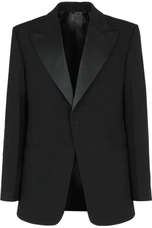 Salvatore Ferragamo Jakke, Herre, Sort, L, Satin, Satin Revers Tuxedo Blazer