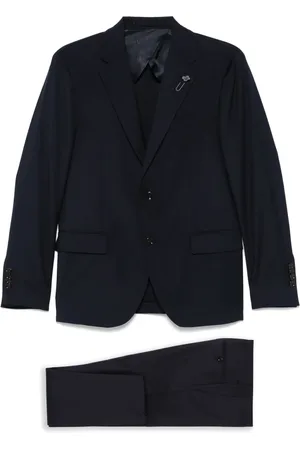 LARDINI Jakkesæt, Herre, Blå, 3XL, Uld, Preussisk Blå Jomfruuld Suit