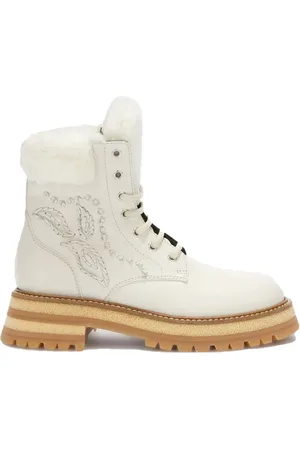 ERMANNO SCERVINO Sko, Dame, Hvid, 40 EU, Uld, Stilfulde ankelstøvler