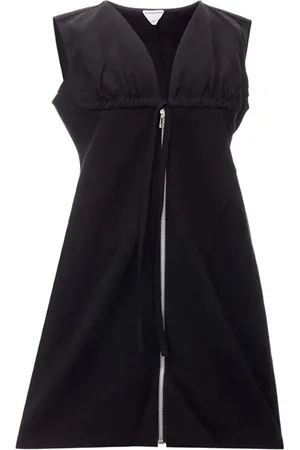 Bottega Veneta Kjole, Dame, Sort, S, Bomuld, Cotton Twill Ærmeløs Kjole