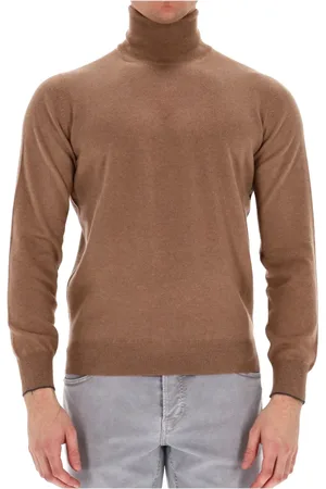 Brunello Cucinelli Strik, Herre, Brun, M, Cashmere, Cashmere Turtleneck Sweater