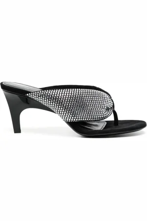 The Attico Sko, Dame, Sort, 36 EU, Læder, Rhinestone Højhælede Sandaler