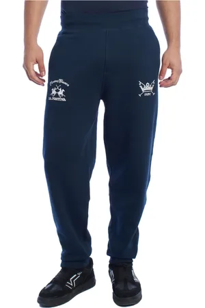 La Martina Bukser, Herre, Blå, 2XL, Bomuld, Sporty Joggers