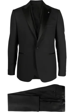 TAGLIATORE Jakkesæt, Herre, Sort, XL, Uld, Sort Gabardine Formel Habit