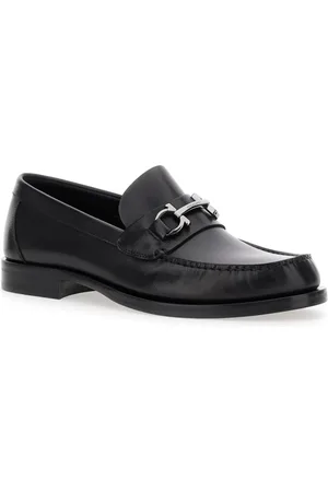 Salvatore Ferragamo Sko, Herre, Sort, 41 EU, Læder, Gancini Loafers