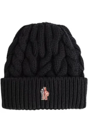 Moncler Tilbehør, Herre, Blå, ONE SIZE, Uld, Uld Beanie Hue