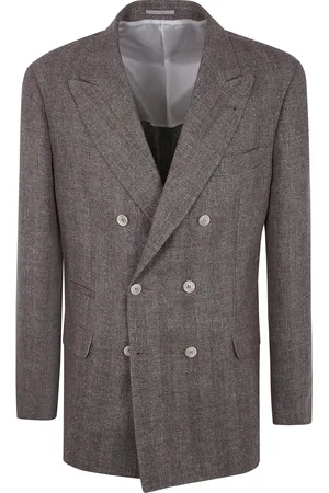 Brunello Cucinelli Jakke, Herre, Brun, XL, Double-Breasted Tailored Blazer
