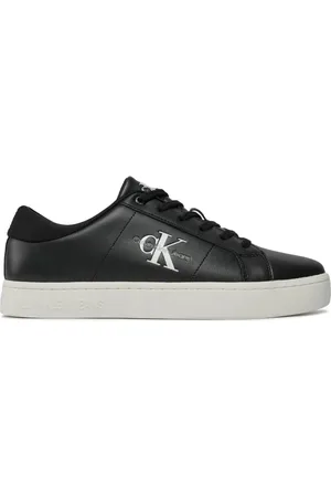 Calvin Klein Sko, Herre, Sort, 41 EU, Læder, Low Top Læder Sneakers