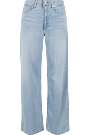 RAG&BONE Jeans, Dame, Blå, W28, Bomuld, Lysblå Wide Leg Jeans Logan