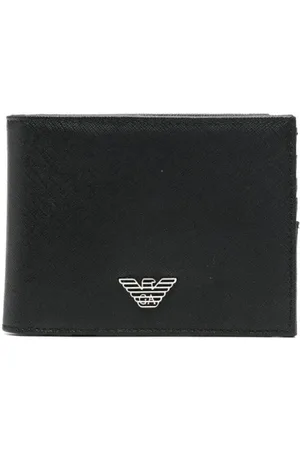 Emporio Armani Tilbehør, Herre, Sort, ONE SIZE, Bi-Fold Wallet med møntlomme