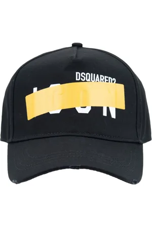 Dsquared2 Tilbehør, unisex, Sort, ONE SIZE, Bomuld, Baseballkasket med print og spænde