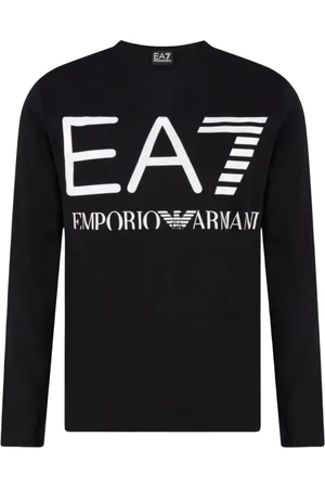EA7 Top, Herre, Sort, XL, Bomuld, Langærmet T-shirt