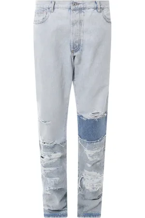 Heron Preston Jeans, Herre, Blå, W31, Bomuld, Cotton Jeans med Logo Patch
