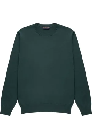Brooks Brothers Strik, Herre, Grøn, S, Bomuld, Makò Bomuldssweater