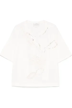 FORTE FORTE Top, Dame, Hvid, XS, Bomuld, Crew Neck T-Shirt