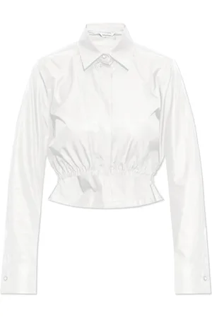 Max Mara Bluser & Skjorter, Dame, Hvid, XS, Bomuld, Falster Cropped Skjorte