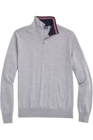 Brooks Brothers Strik, Herre, Grå, M, Uld, Merino Half-Zip Strik Turtleneck