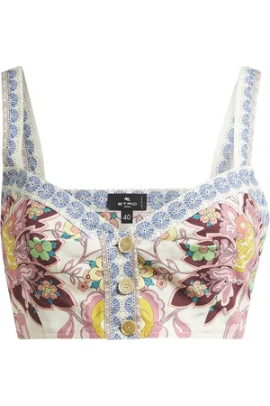 Etro Top, Dame, Flerfarvet, XS, Bomuld, Top med sweetheart-udskæring
