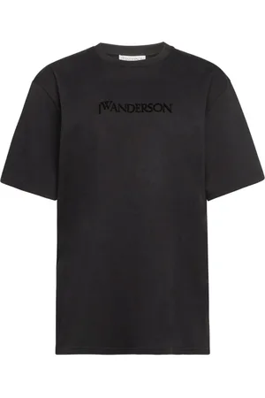 J.W.Anderson Top, Dame, Sort, M, Bomuld, Logo Broderi Unisex T-Shirt
