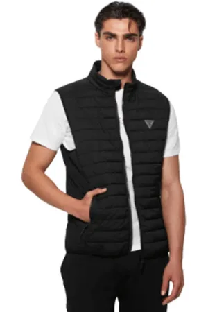 Guess Jakke, Herre, Sort, XL, Bomuld, Ærmeløs Jakke