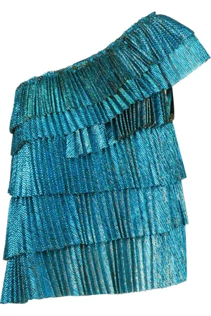 FORTE FORTE Top, Dame, Blå, S, Uld, One-Shoulder Top