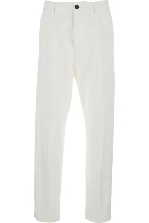 Dsquared2 Bukser, Herre, Hvid, M, Bomuld, Hvide bomuldsbukser med fem lommer og logo