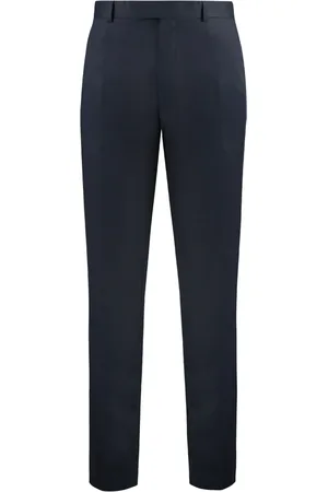Ermenegildo Zegna Bukser, Herre, Blå, XL, Bomuld, Stretch Cotton Chino Bukser med Lommer