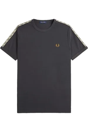 Fred Perry Top, Herre, Grå, 2XL, Bomuld, Ringer Tee