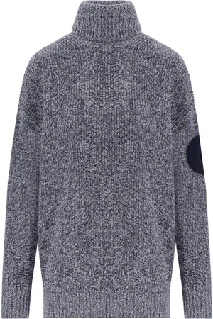 Elisabetta Franchi Strik, Dame, Blå, M, Uld, Navy Blå Rullekrave Jumper