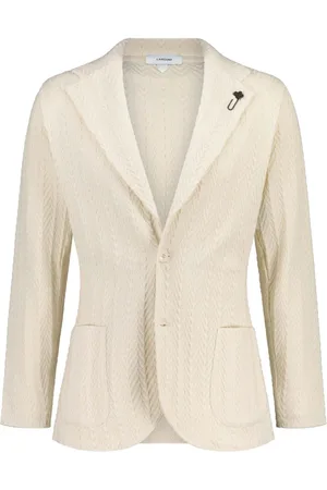 LARDINI Jakke, Herre, , 2XL, Uld, Strik Blazer Klassisk Revers Frontlommer
