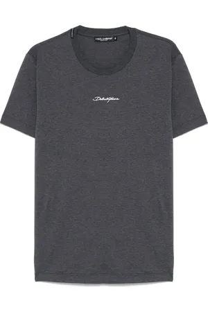 Dolce & Gabbana Top, Herre, Grå, 3XL, Bomuld, Afslappet Bomuld T-Shirt i Sort