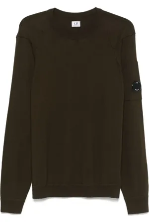C.P. Company Strik, Herre, Grøn, M, Uld, Lens Detail Sweater