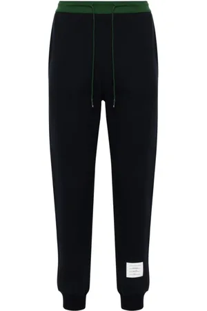 Thom Browne Bukser, Herre, Blå, 2XL, Bomuld, Track Bukser med Fleecefor