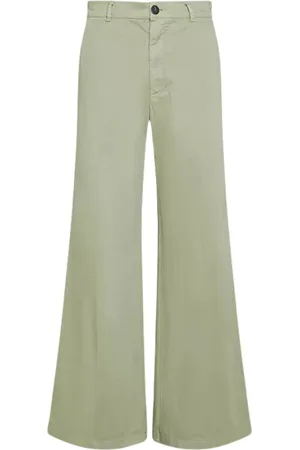 FORTE FORTE Bukser, Dame, Grøn, L, Bomuld, Brushed Cotton Twill Essential Bukser