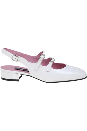 Carel Sko, Dame, Hvid, 40 EU, Læder, Hvide Slingback Pumps i Laklæder