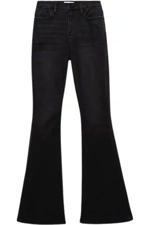 Frame Jeans, Dame, Sort, W26, Bomuld, High Rise Flare Jeans