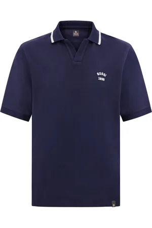 Boggi Milano Top, Herre, Blå, M, Bomuld, Bomulds Piqué Polo Shirt